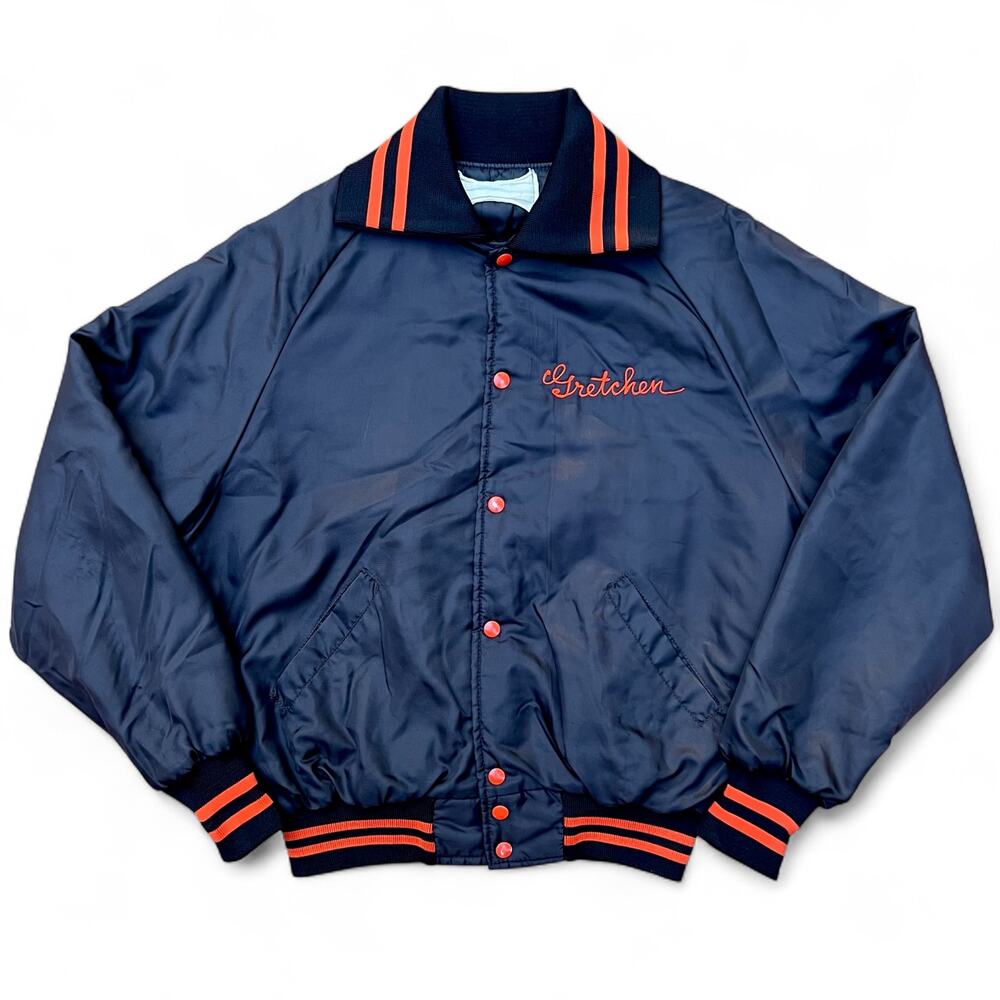 Vintage 80s Gretchen Libertyville Wildcats Basketball Bomber Jacket Varsity 90s